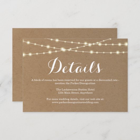 Informationsverschlusskarte | Rustikalkraft Begleitkarte (Vorne/Hinten)