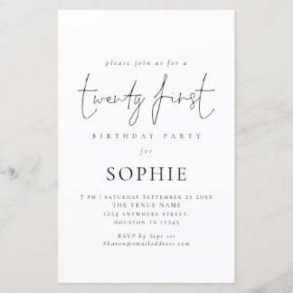 Informelle Ausschreibung 21. Geburtstag Party Einl