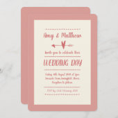 Informelle Einladung zur Hochzeit Dusky Pink und C (Vorne/Hinten)