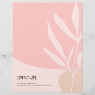 Informelle feminine Formen Blatt Rosa Creme Firma