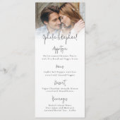 Informelle Foto Script Boho Wedding Menu Card Einladung (Vorderseite)