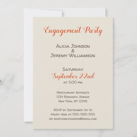 Informelle Funny sagte ja Verlobung Einladung (Rückseite)