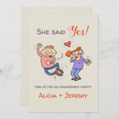 Informelle Funny sagte ja Verlobung Einladung (Vorne/Hinten)