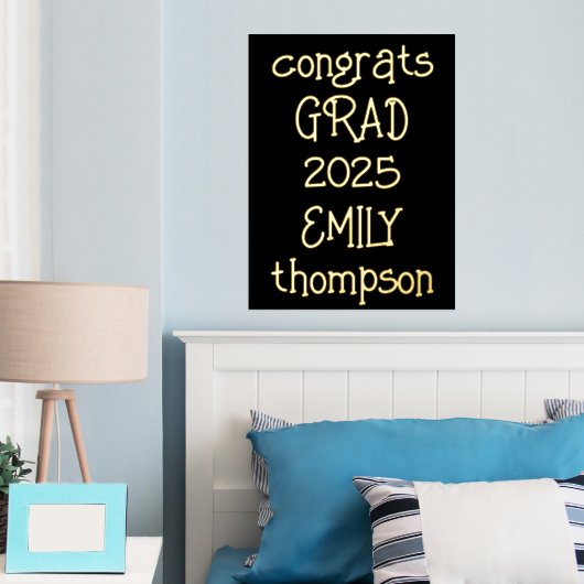 Informelle Glückwunsch Grad Name 2025 Schwarz Foliendrucke (In Situ (Schlafzimmer))