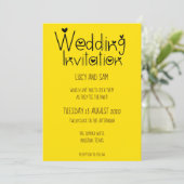 Informelle Hochzeit Moderne Typografie Sunshine ge Einladung (Stehend Vorderseite)