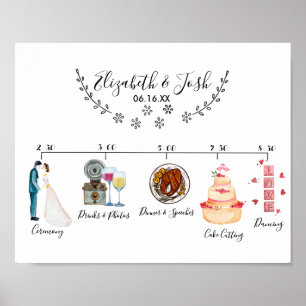 Informelle Hochzeitsplan Begrüßungstafel Poster