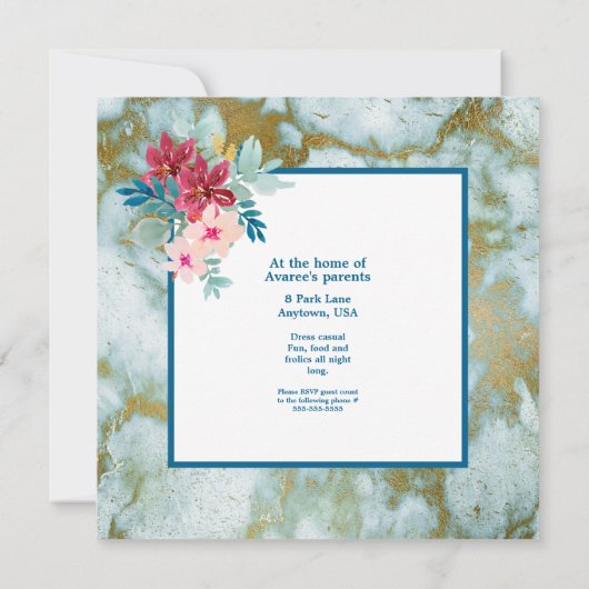 Informelle Hochzeitssaison - Blume zur Einladung (Rückseite)