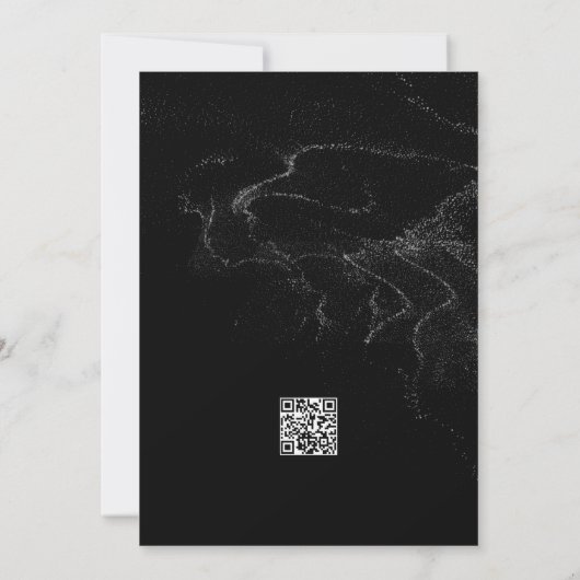Informelle Minimalistische Schwarzweiß, Website Qr Save The Date (Rückseite)