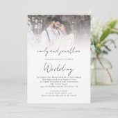 Informelle Schrift QR-Code Foto-Overlay-Hochzeit Einladung (Stehend Vorderseite)