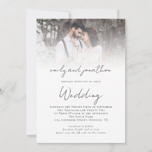 Informelle Schrift QR-Code Foto-Overlay Hochzeit Einladung