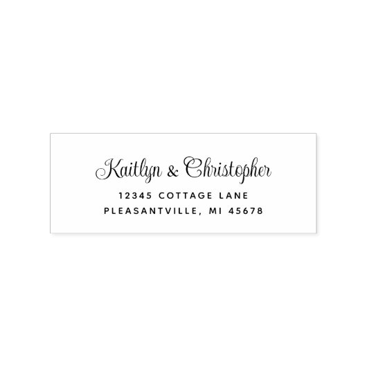 Informelle Script-Hochzeit-Rücksendeadresse Gummistempel (Prägung)
