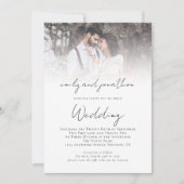 Informelle Script QR Code Foto Overlay-Hochzeit Einladung (Vorderseite)