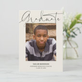 Informelle Skripte Moderne 1-Foto-Graduierungspart Einladung (Stehend Vorderseite)