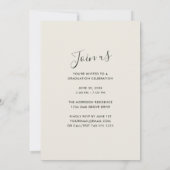 Informelle Skripte Moderne 1-Foto-Graduierungspart Einladung (Rückseite)