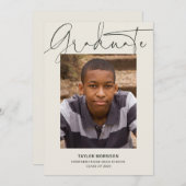 Informelle Skripte Moderne 1-Foto-Graduierungspart Einladung (Vorne/Hinten)