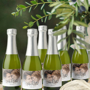 Informelle Skriptnamen Cheers Foto-Gastgeschenk Ho Schaumweinetikett
