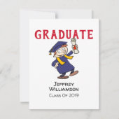 Informeller Cartoon Abschluss Einladung (Vorderseite)