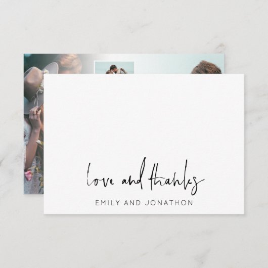 Informeller Skriptname 5 Fotos Hochzeit Liebe Dank Mitteilungskarte (Vorne/Hinten)