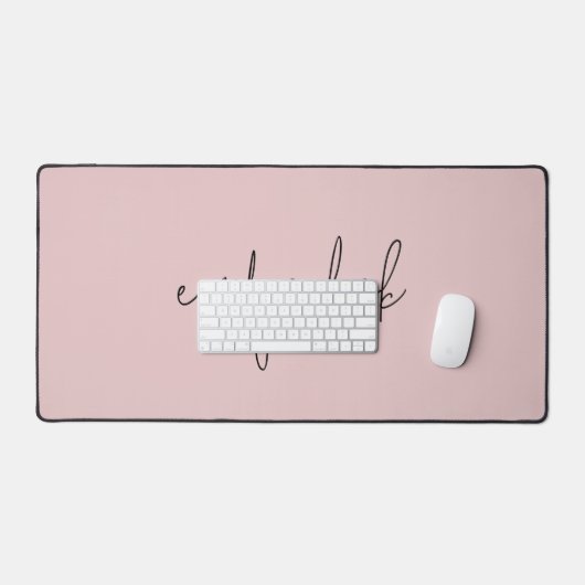Informeller Skriptname Schlicht Blush Pink Schreibtischunterlage (Tastatur & Maus)