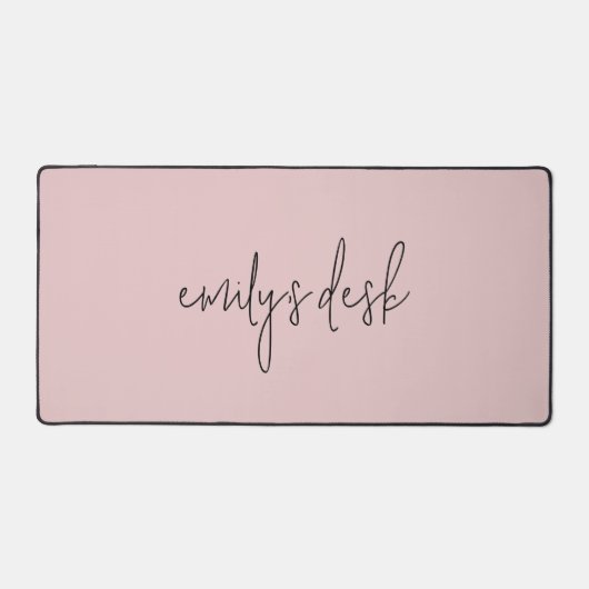 Informeller Skriptname Schlicht Blush Pink Schreibtischunterlage (Vorderseite)