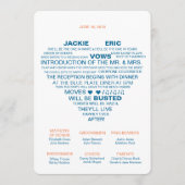 Informelles Hochzeitsprogramm Programm (Vorderseite)