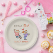 Informelles lustiges sagte sie ja Verlobungs-Party Pappteller (Party)