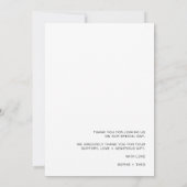 Informelles Minimalistisch | Moderne Retro-Lässige Dankeskarte (Rückseite)