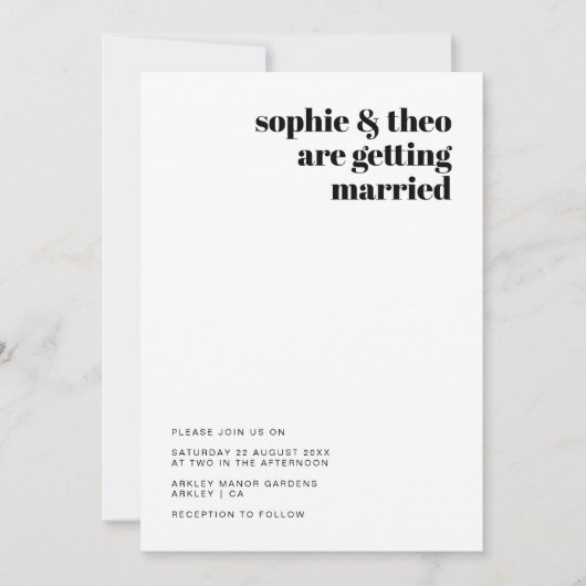 Informelles Minimalistisch | Moderne Retro-Lässige Einladung (Vorderseite)