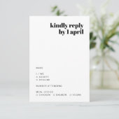 Informelles Minimalistisch | Moderne Retro-Lässige RSVP Karte (Stehend Vorderseite)