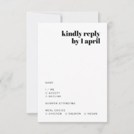 Informelles Minimalistisch | Moderne Retro-Lässige RSVP Karte