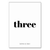 Informelles Minimalistisch | Moderne Retro-Lässige Tischnummer (Rückseite)