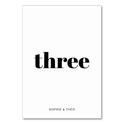 Informelles Minimalistisch | Moderne Retro-Lässige Tischnummer (Vorderseite)