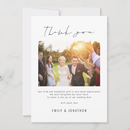 Informelles Script Foto QR Code Hochzeit Vielen Da Karte (Vorderseite)