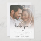 Informelles Script Foto Verlobung Vielen Dank Karte (Vorderseite)