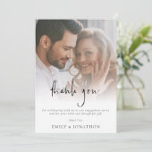 Informelles Script Foto Verlobung Vielen Dank Karte (Stehend Vorderseite)