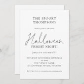 Informelles Script Spooky Halloween-Party Einladung (Vorne/Hinten)