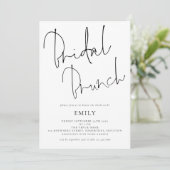 Informelles Skript-Brautparty Brunch Einladung (Stehend Vorderseite)