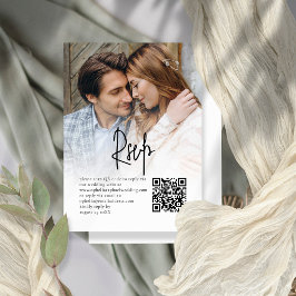 Informelles Skript-Foto-Overlay QR-Hochzeit-RSVP Begleitkarte