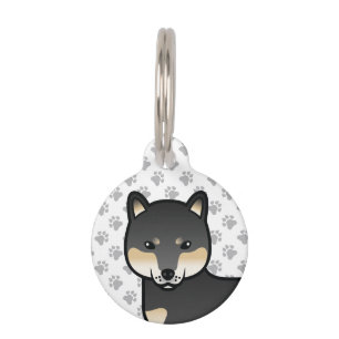 Infos zum Black and Tan Shiba Inu Cartoon Dog & Pe Haustiermarke