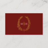 Infos zur weißen Goldwebsite Monogram burgundy Begleitkarte (Rückseite)