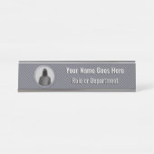 InfoSec Team - Silver Theme Hacker in Hoodie Logo Schreibtischnamensplakette (Vorderseite )