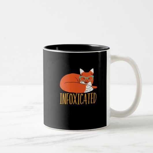 Infoxicated Funny Fox Pun Party Betrunken und vers Zweifarbige Tasse (Rechts)