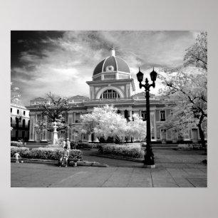 Infra Red of Parliament in Cienfuegos Kuba Poster