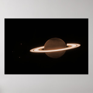 Infrarot Saturn   JWST Poster