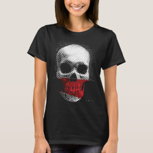Infrarot-Schädel: Gepunktetes Design in Rottönen T-Shirt