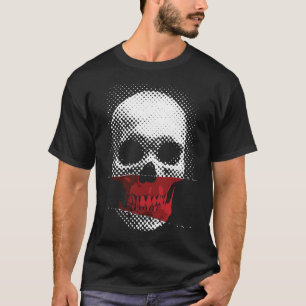 Infrarot-Schädel: Gepunktetes Design in Rottönen T-Shirt