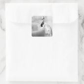 Infrarot, Schwarz & Weiß, Tasse, Glas, Kaffee, Quadratischer Aufkleber (Tasche)