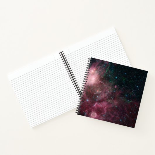 Infrarotansicht mit Geburt und Tod von Sternen Notizblock (Innenseite)
