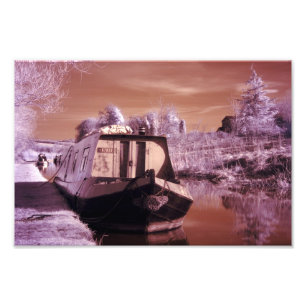Infrarotphotographie von einem Narrowboat, Druck