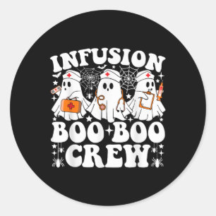 Infusion Boo Crew Nurse Funny Ghost Halloween Runder Aufkleber